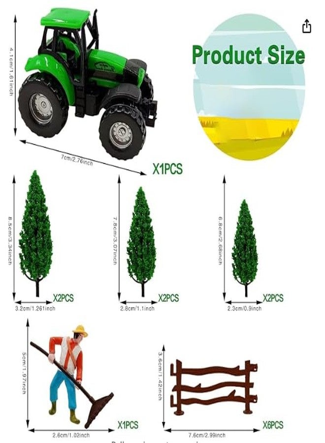 TOSPARTY 26 PCS Mini Farm Animal Tractor Cake Topper Set with Tree Farmer Fences Cow Pig Sheep Figures Tractor farmer Cake Topper for Boy Girl Birthday Party Decorations - Image 3